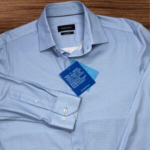 Bugatchi Ooohcotton 8-Way Stretch Sky Blue Long Sleeve Dress Shirt. Medium. NWT
